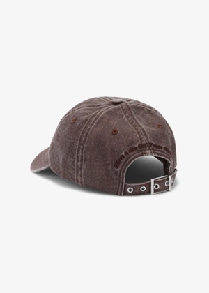 Washed cotton canvas cap Chocolate Plum B3020105 Ganni 
